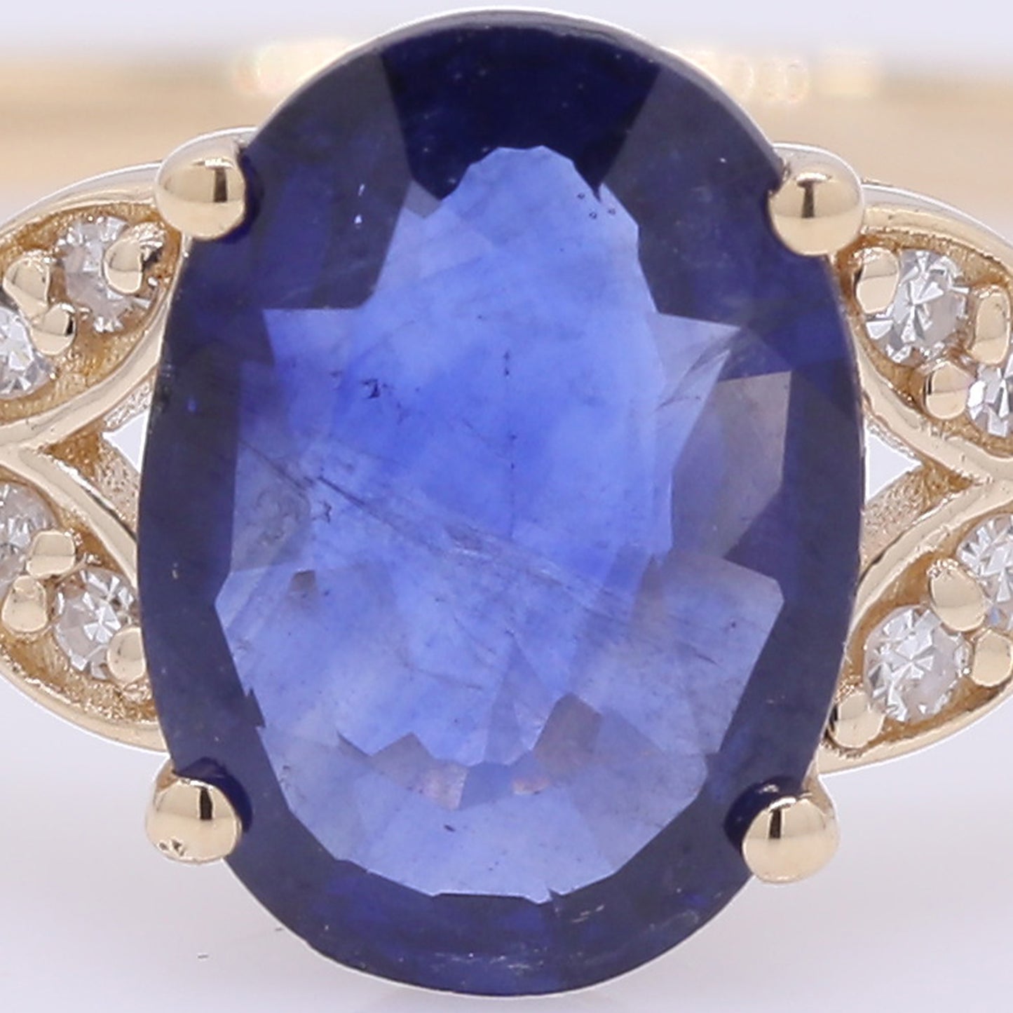 1.13 Ct Oval Mixed Cut Natural Sapphire 14K Gold Ring