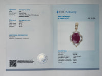 3.05 Ct Oval Natural Ruby 14K Gold Pendant