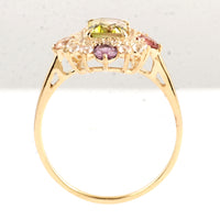 1.92 Ct Octagon Multi Tourmaline 14K Gold Ring