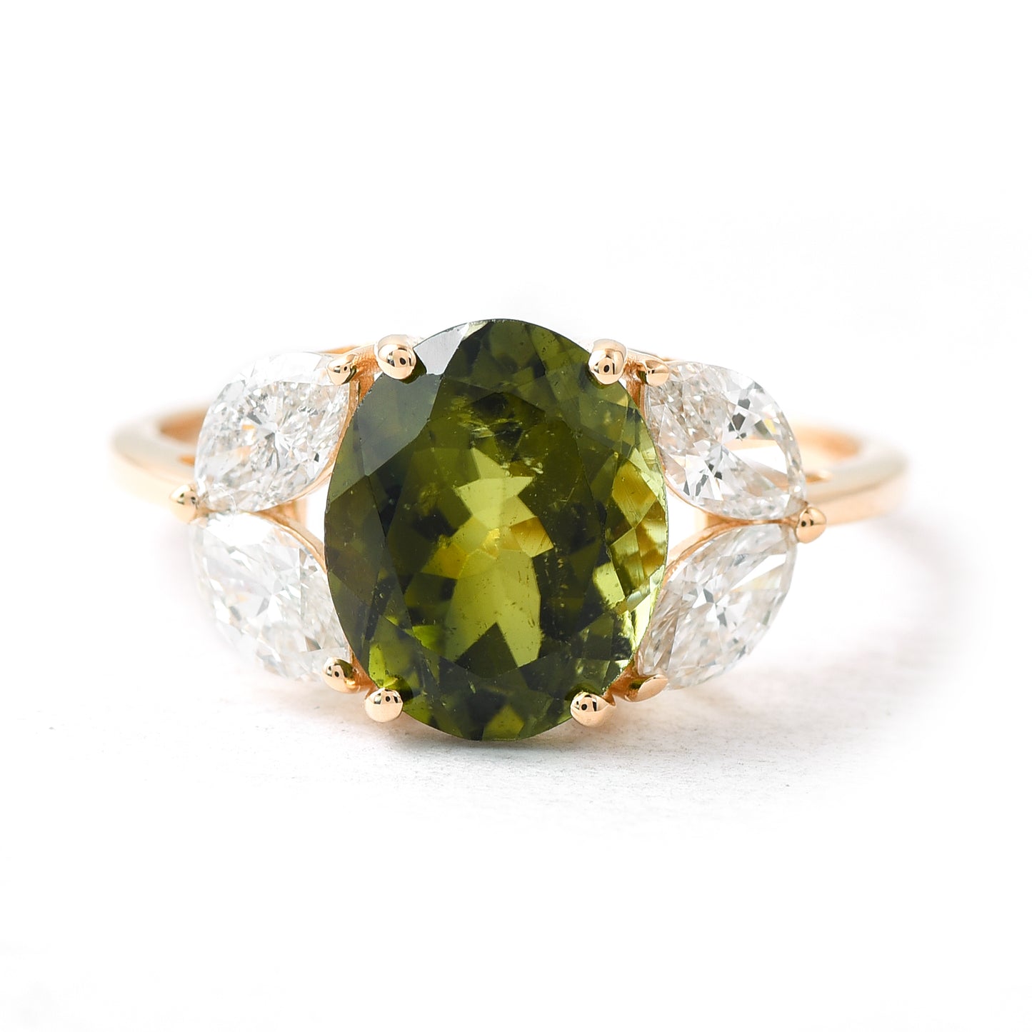 3.42 Ct Oval Tourmaline 14K Gold Ring
