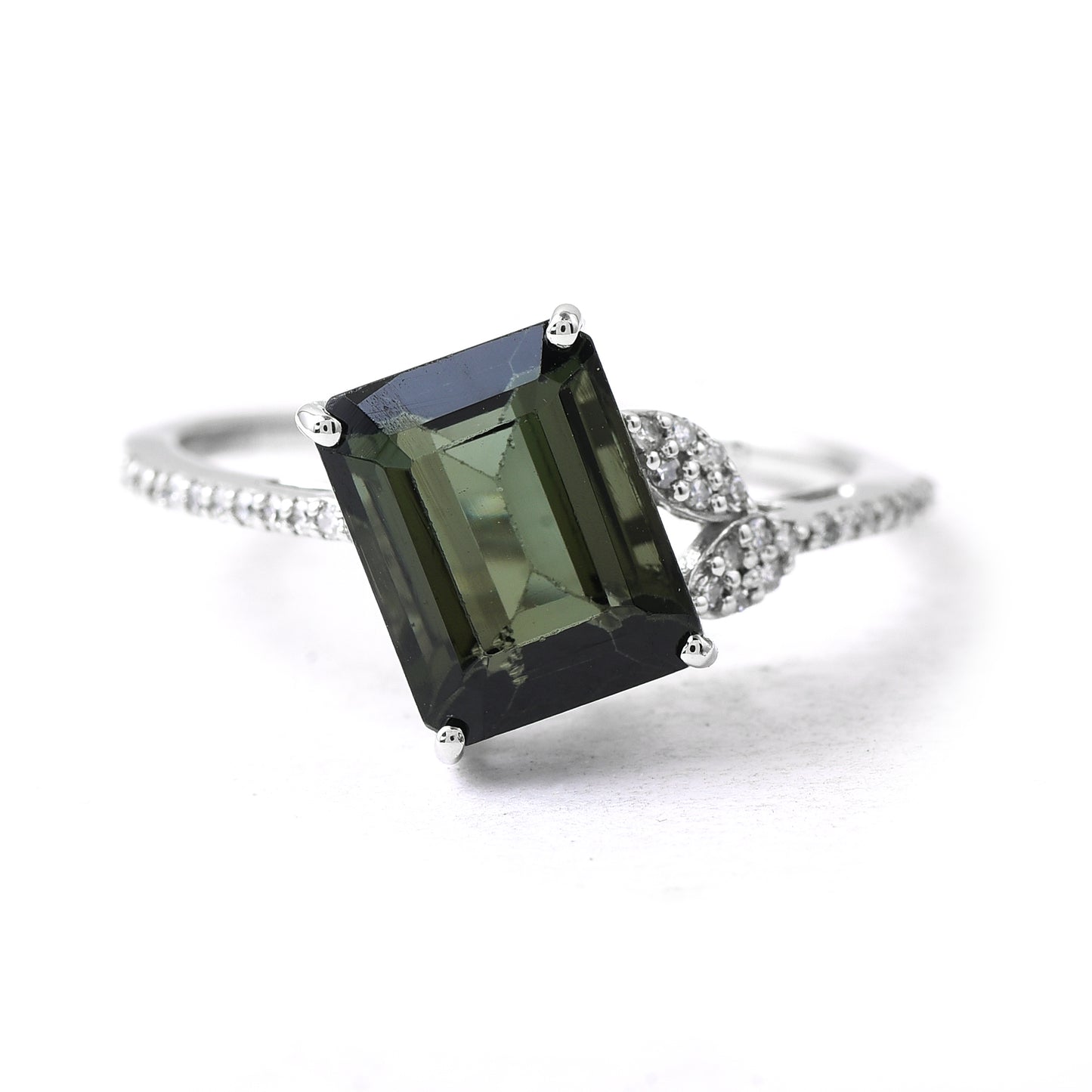 3.31 Ct Octagon Tourmaline 950 Platinum Ring