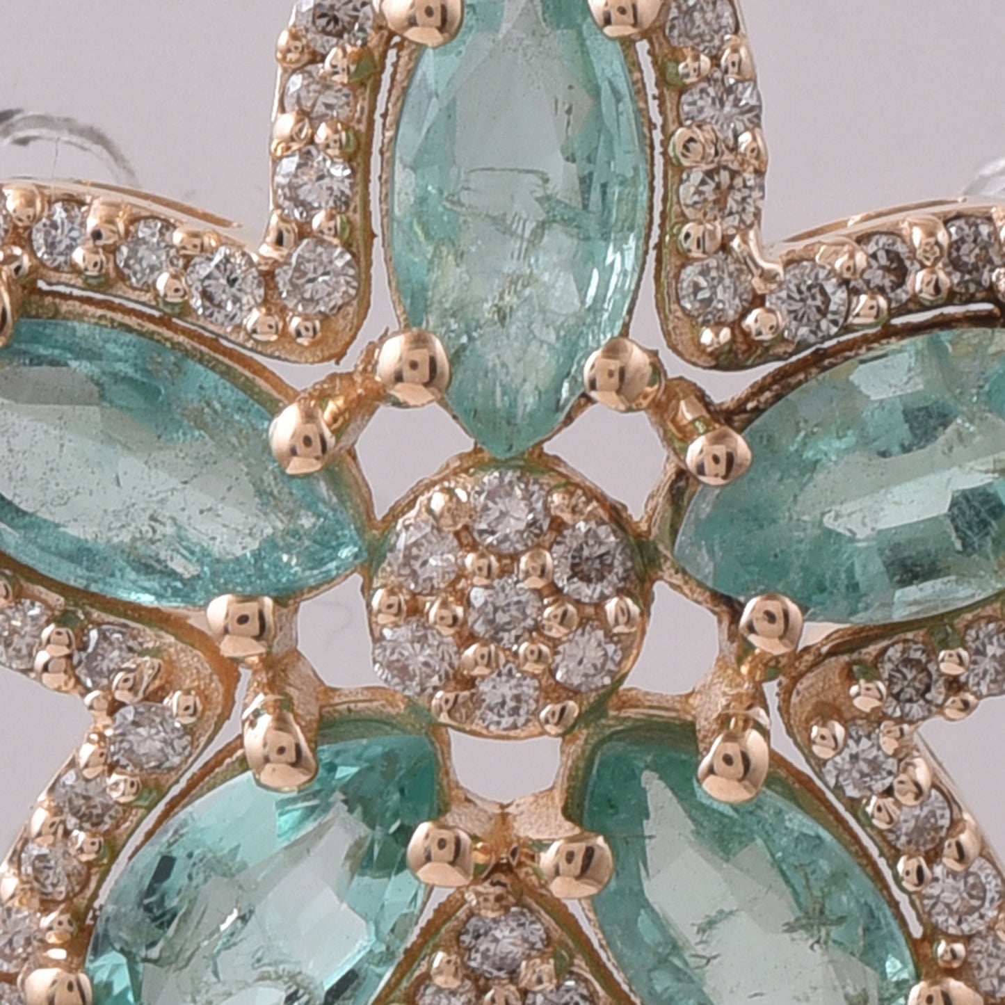 2.58 Ct Marquise Mixed Cut Natural Emerald 14K Gold Pendant