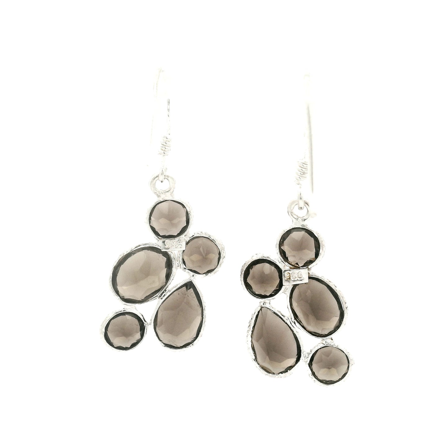 7.33 Ct Smoky Quartz 925 Sterling Silver Earrings