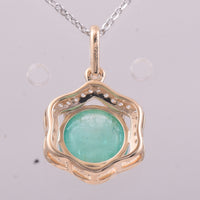 2.00 Ct Round Emerald 9K Gold Pendant
