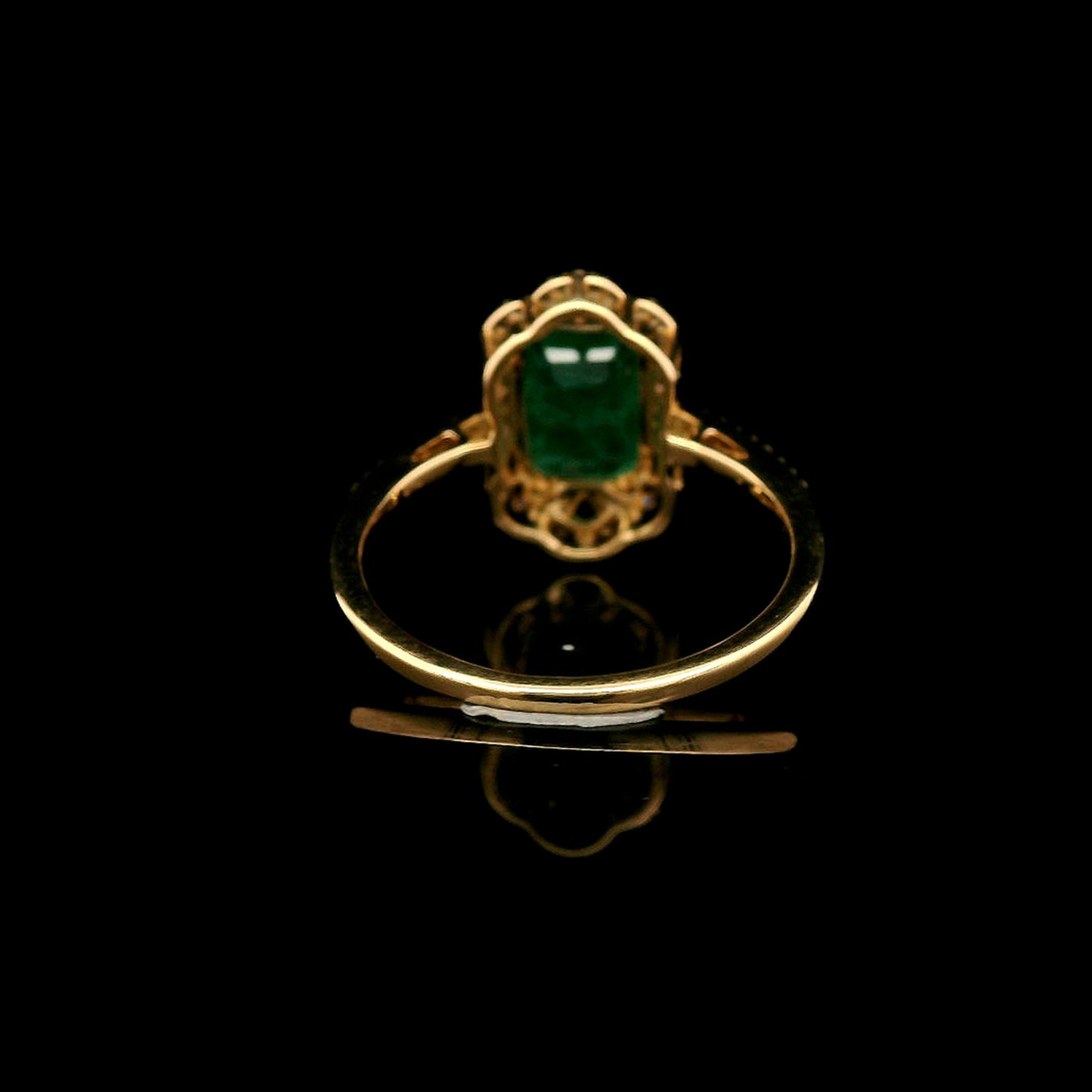 2.23 Ct Octagon Step Cut Natural Emerald 14K Gold Ring