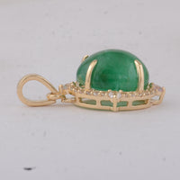 3.67 Ct Oval Emerald 9K Gold Pendant