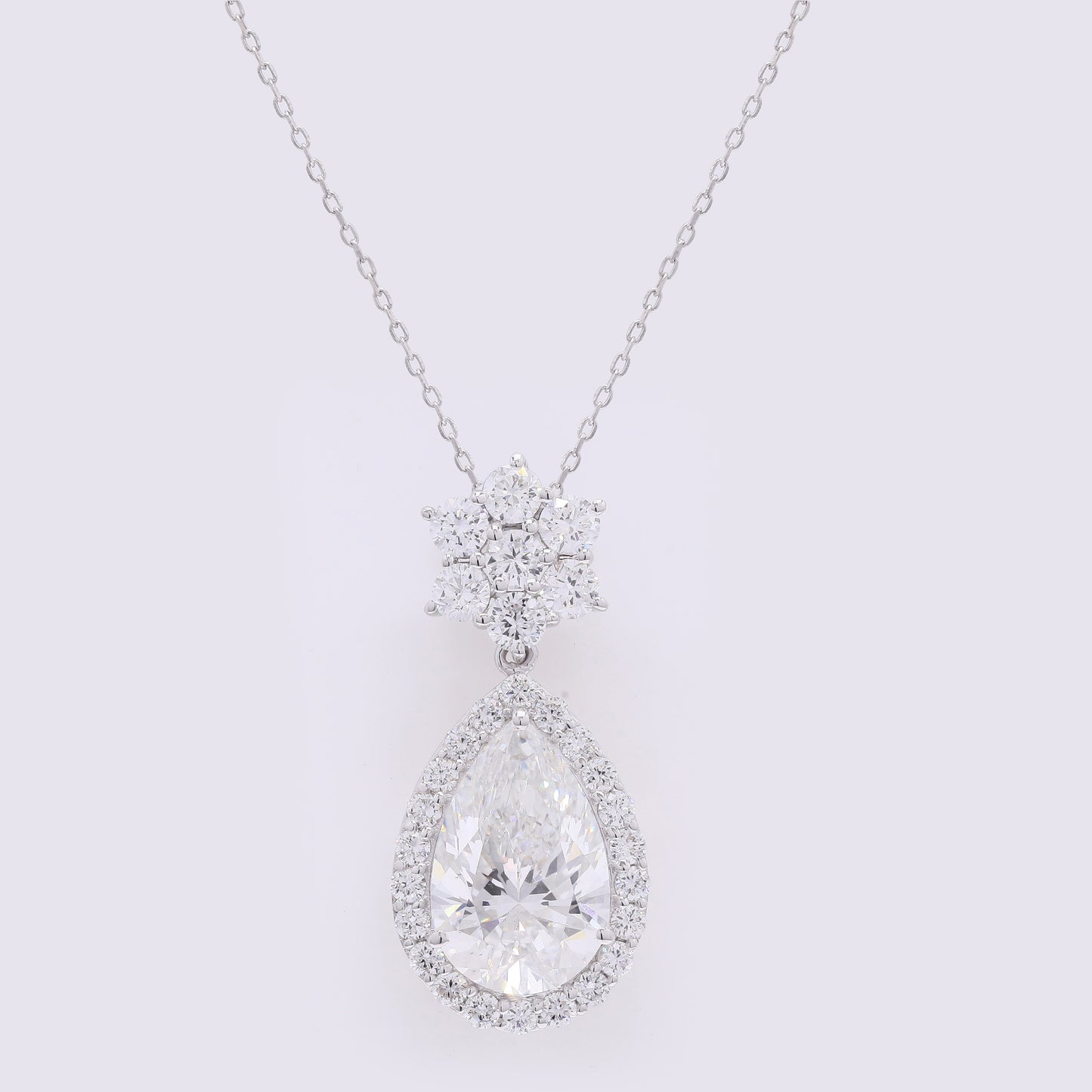 3.52 Carats Lab Grown Diamond 14K Gold Pendant