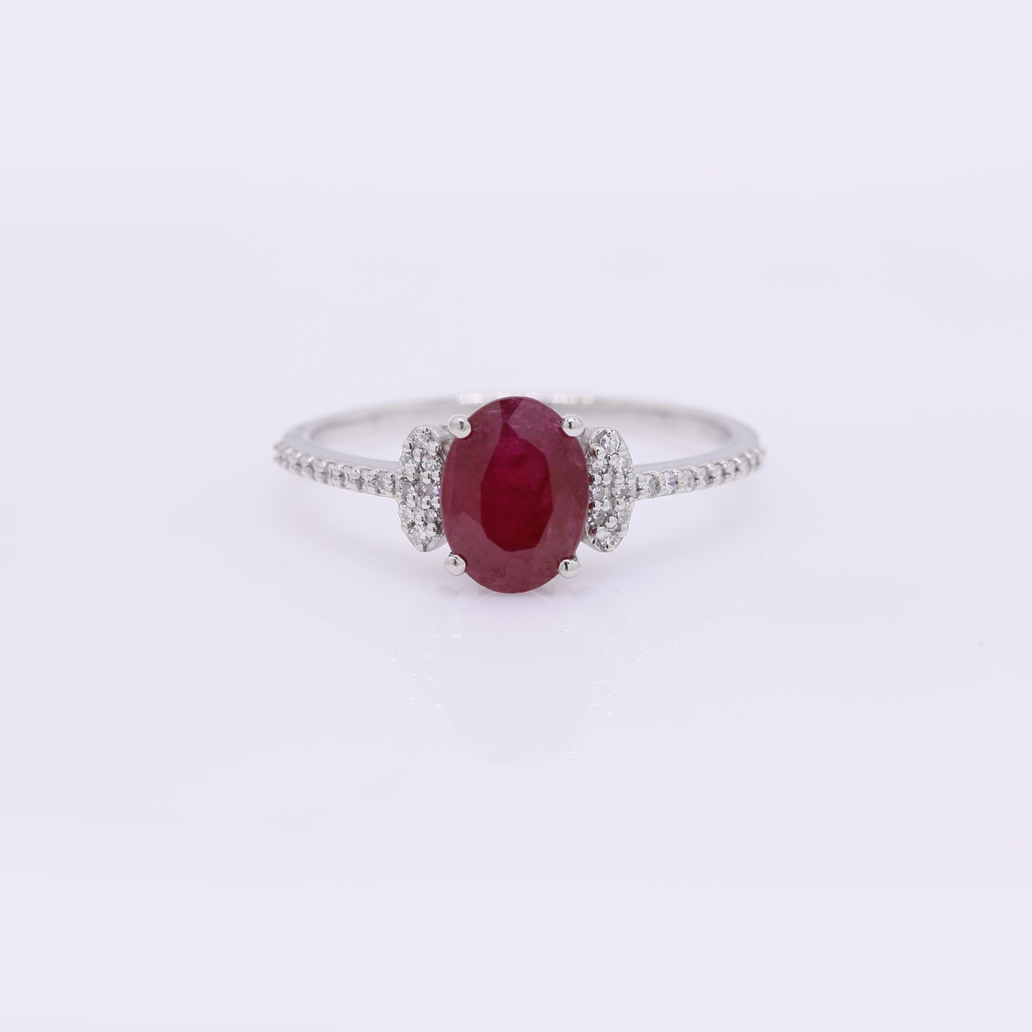 1.54 Ct Oval Mixed Cut Natural Ruby 950 Platinum Ring