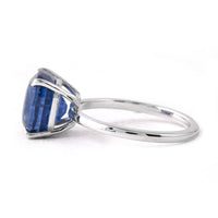 6.28 Ct Cushion Blue Sapphire 950 Platinum Ring