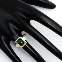 2.31 Ct Oval Cabochon Natural Beryl Emerald 14K Gold Ring