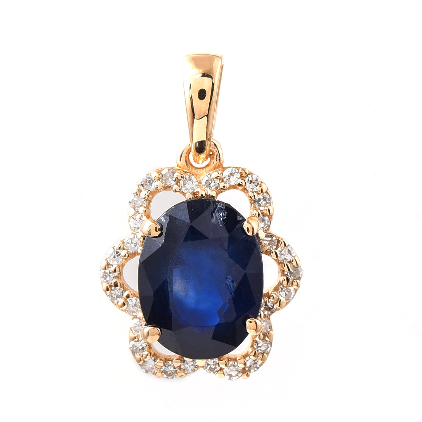 1.75 Ct Oval Sapphire 14K Gold Pendant