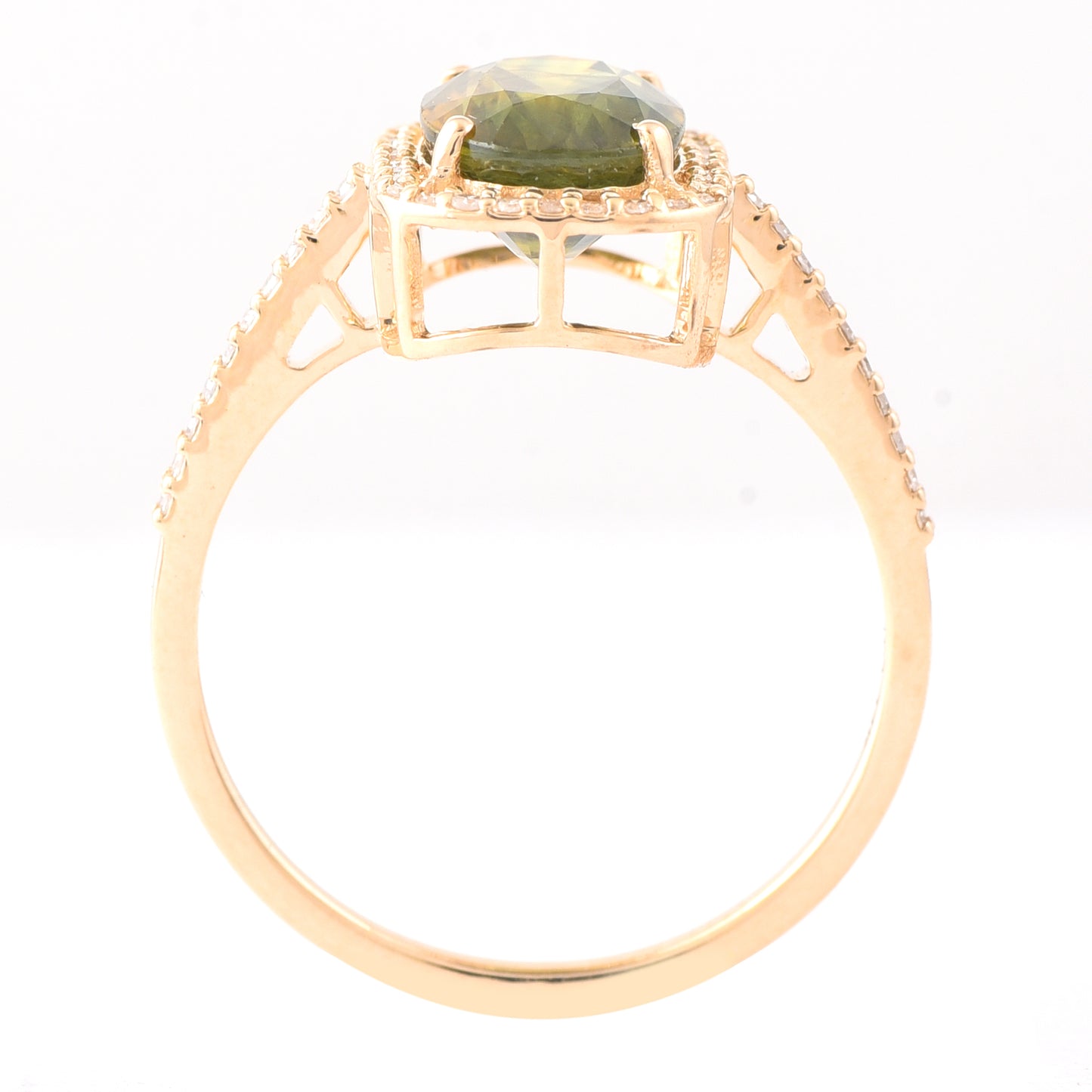 3.12 Ct Oval Mixed Cut Natural Bi-Coloured Sapphire 14K Gold Ring