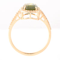 3.12 Ct Oval Mixed Cut Natural Bi-Coloured Sapphire 14K Gold Ring