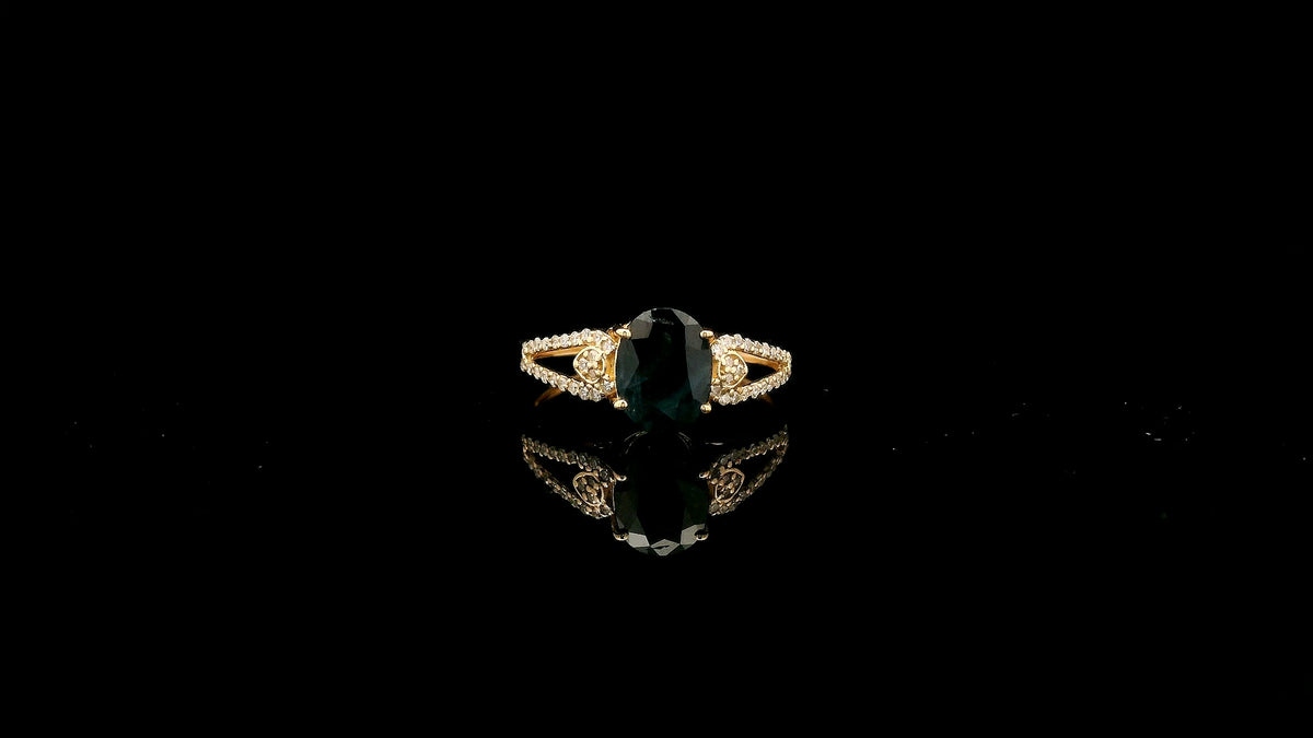 2.04 Ct Oval Natural Sapphire 14K Gold Ring