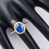 2.64 Ct Oval Mixed Cut Natural Sapphire 14K Gold Ring