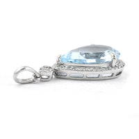3.42 Ct Pear Mixed Cut Natural Aquamarine 950 Platinum Pendant