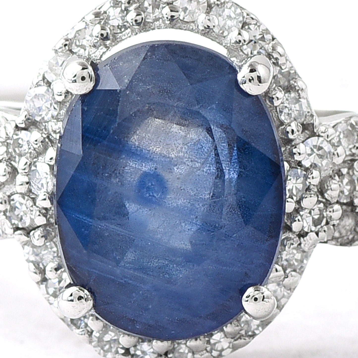 2.92 Ct Oval Mixed Cut Natural Sapphire 950 Platinum Ring