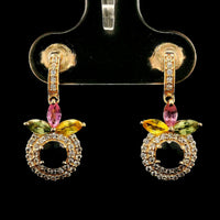 1.67 Ct Round Sapphire 14K Gold Earrings