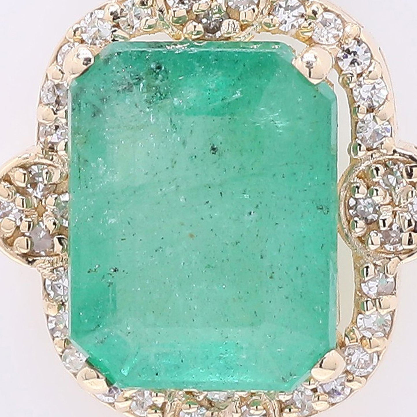 1.96 Ct Octagon Step Cut Natural Emerald 14K Gold Pendant