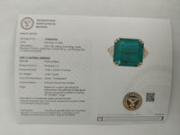 15.40 Ct Emerald Cut Natural Beryl Emerald 18K Gold Ring