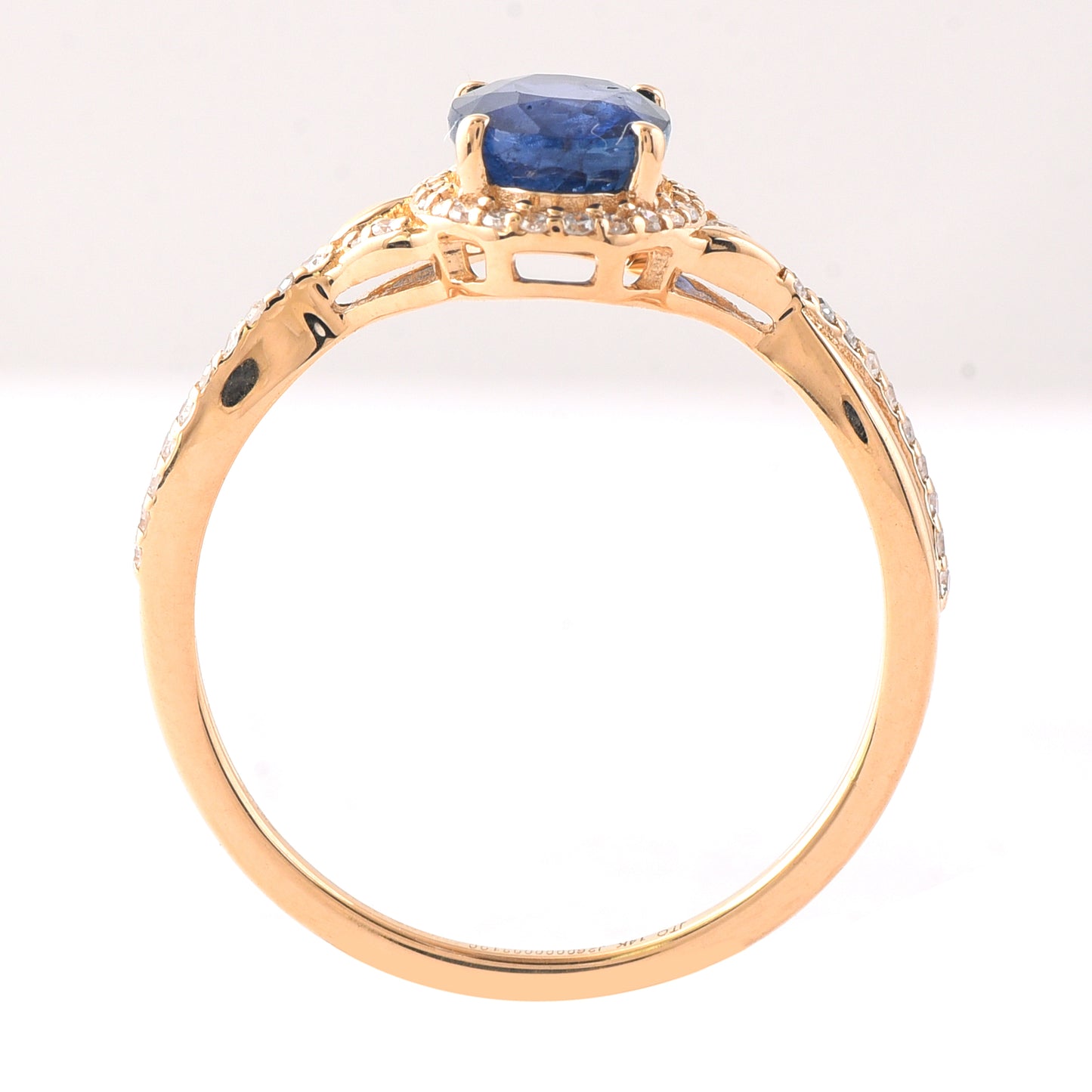 1.67 Ct Oval Mixed Cut Natural Sapphire 14K Gold Ring