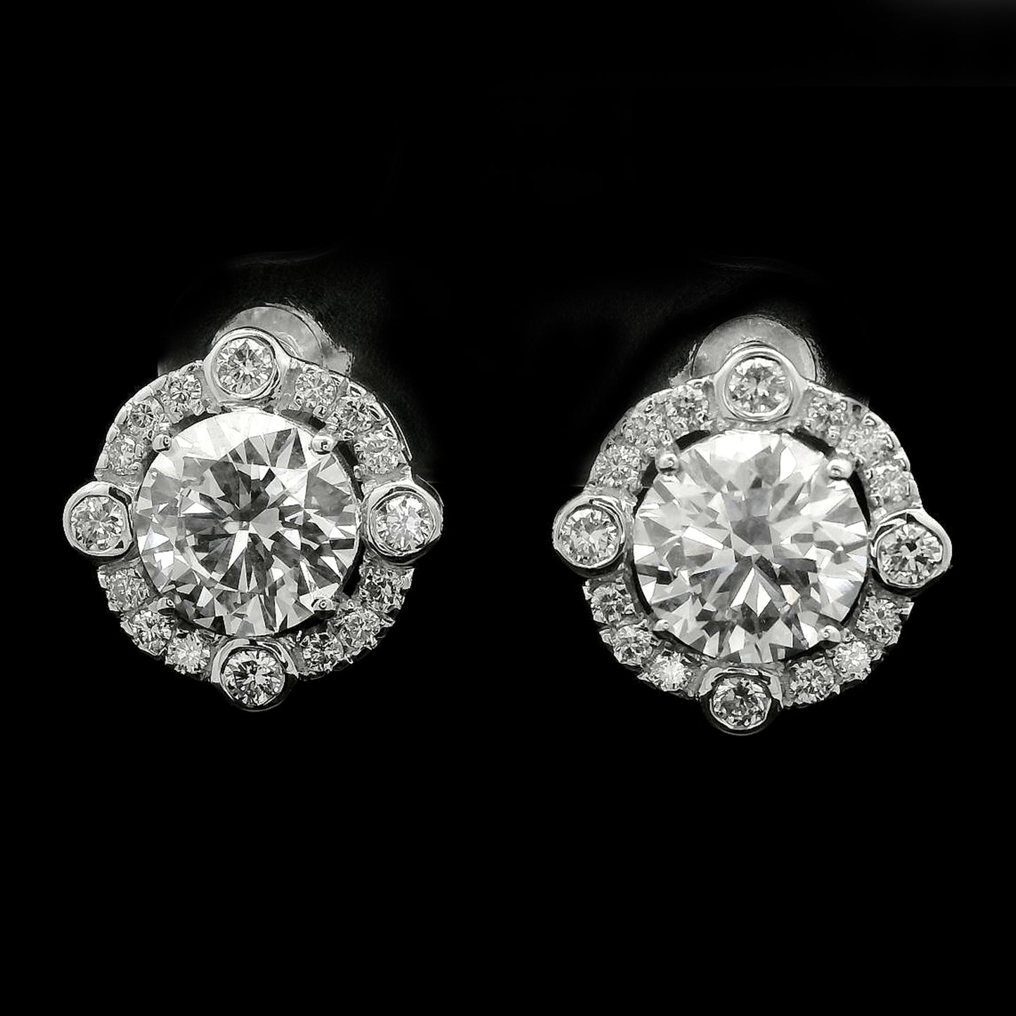 3.69 Carats Lab Grown Diamond 14K Gold Earrings