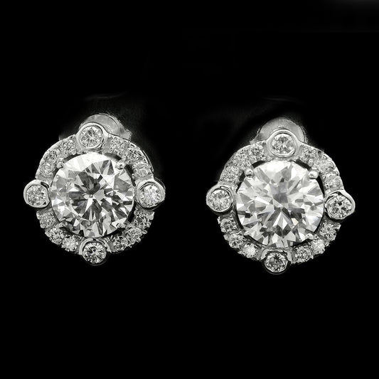 3.69 Carats Lab Grown Diamond 14K Gold Earrings