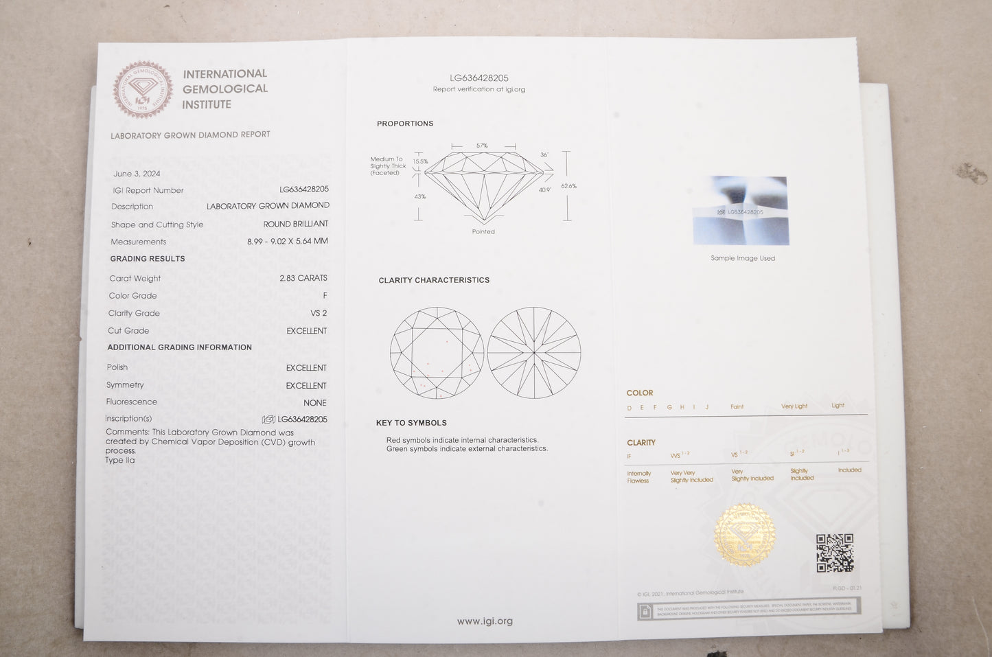 6.16 Carats Lab Grown Diamond 14K Gold Earrings