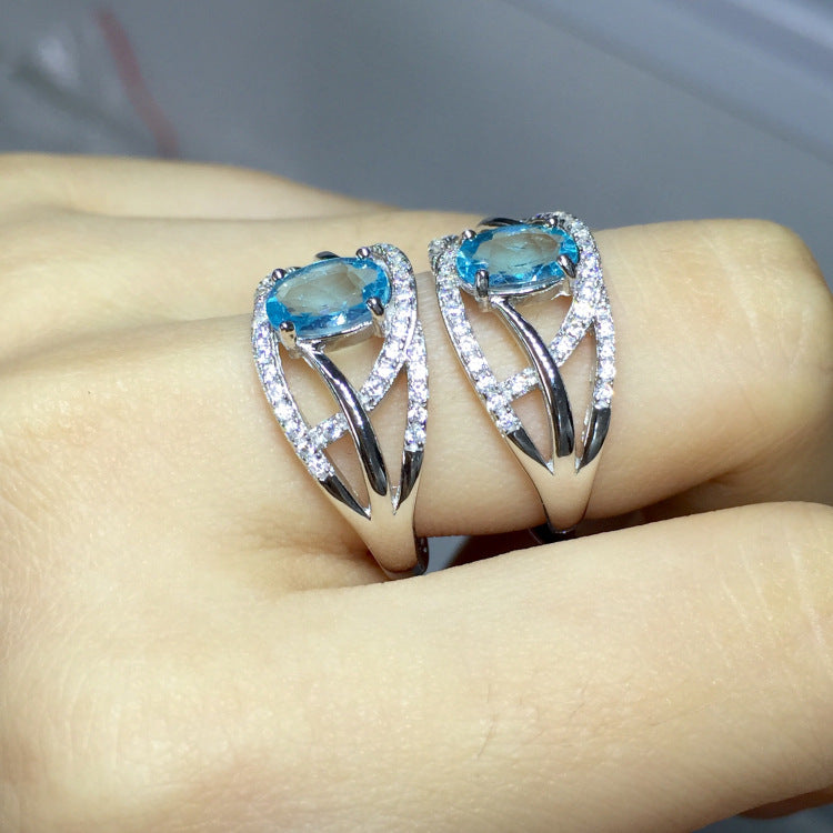 Blue Topaz 925 Sterling Silver Ring