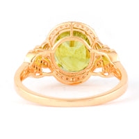 4.27 Ct Oval Mixed Cut Natural Green Sapphire 14K Gold Ring