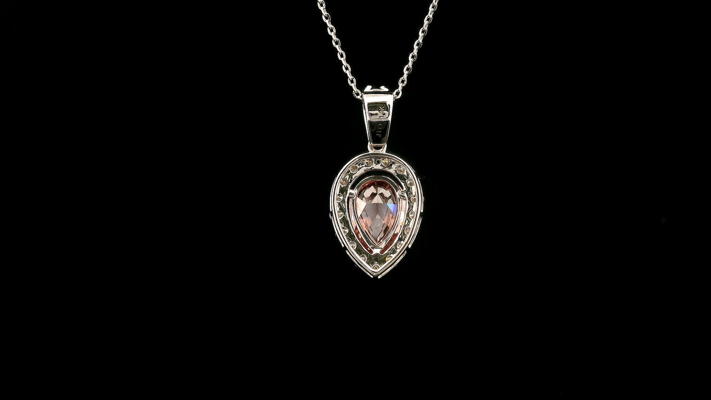 2.64 Carats Pink Lab Grown Diamond 14K Gold Pendant
