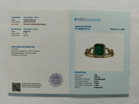 1.73 Ct Octagon Step Cut Natural Emerald 14K Gold Ring