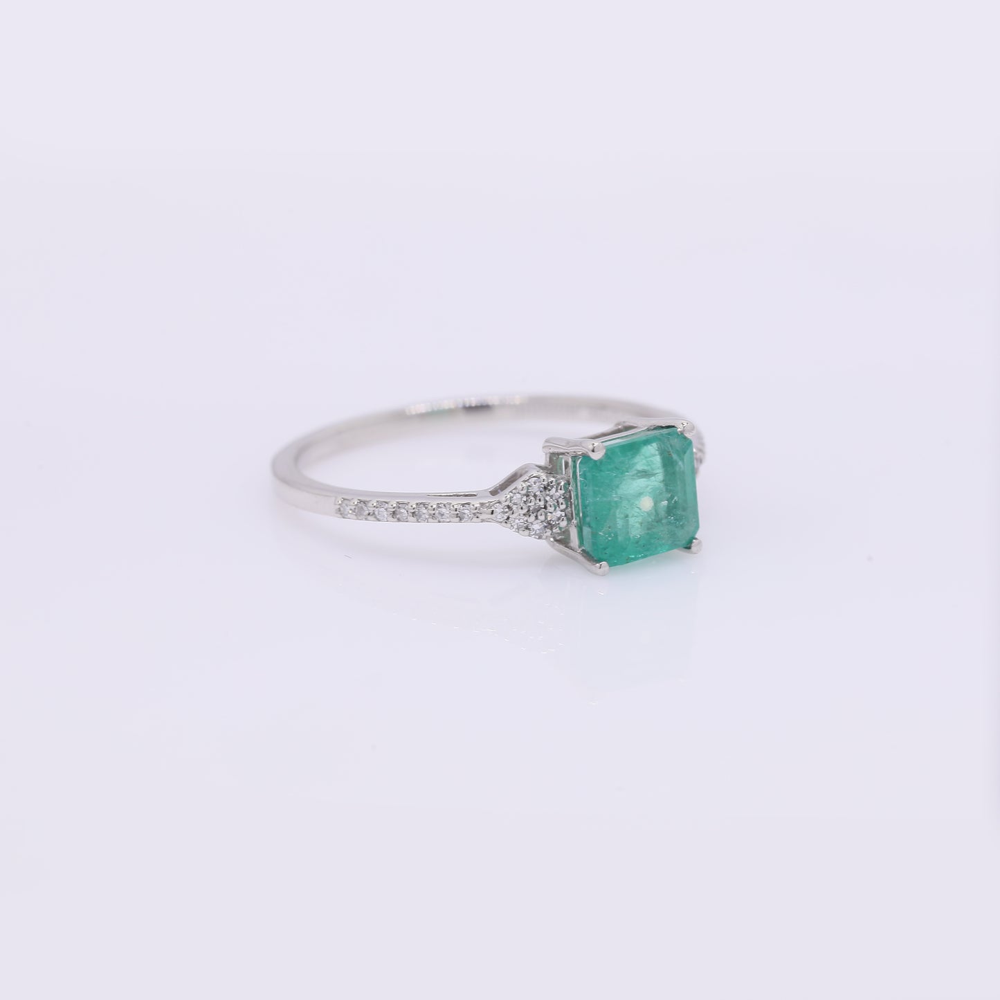 1.20 Ct Octagon Step Cut Natural Emerald 950 Platinum Ring