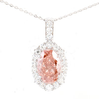 3.71 Carats Pink Lab Grown Diamond 14K Gold Pendant