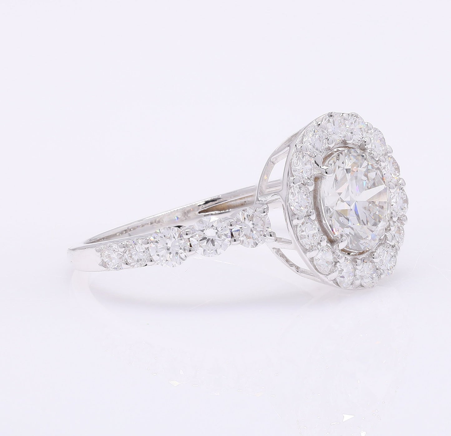 2.10 Carats Lab Grown Diamond 14K Gold Ring