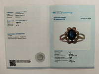 2.16 Ct Oval Mixed Cut Natural Sapphire 14K Gold Ring