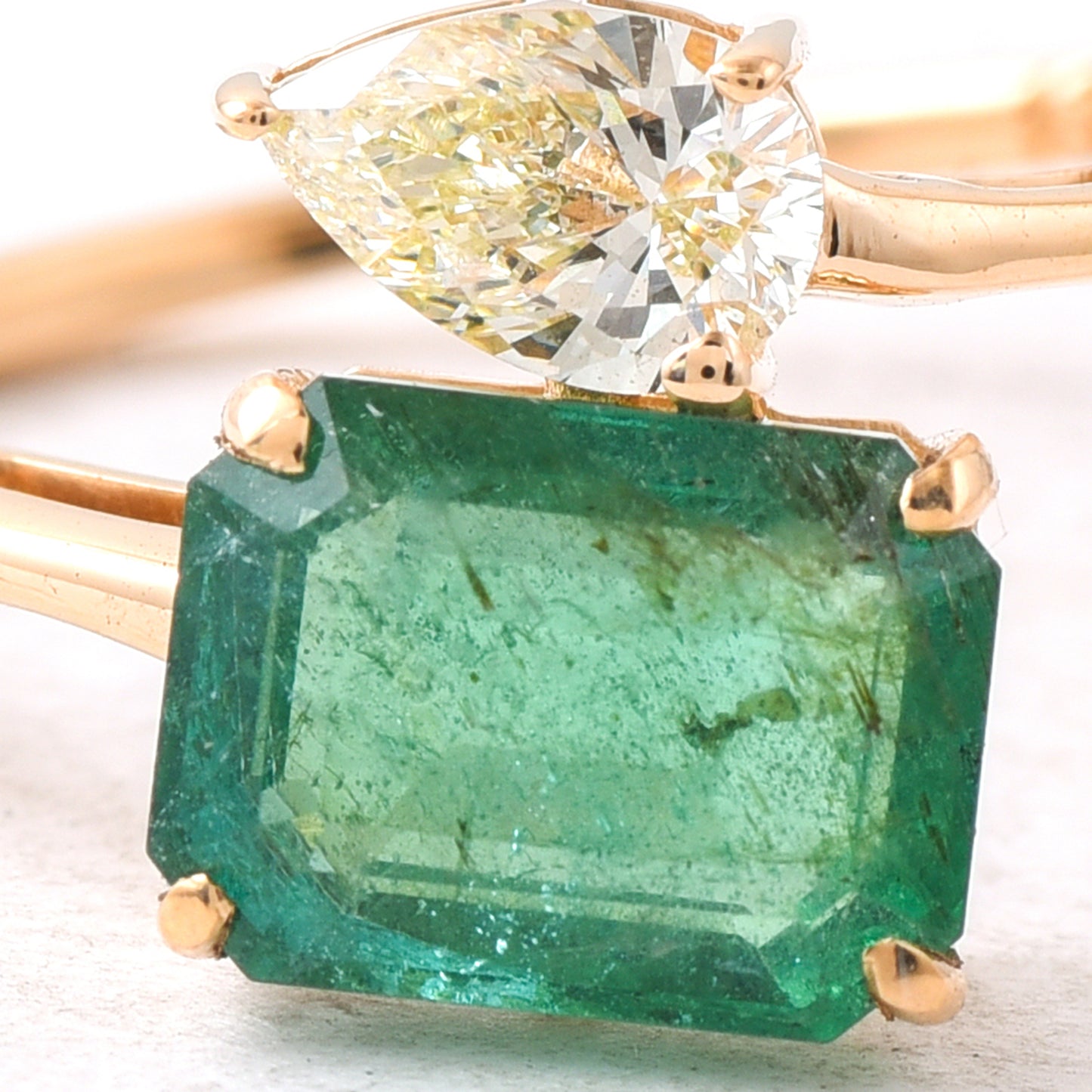 1.91 Ct Octagon Step Cut Natural Emerald 14K Gold Ring
