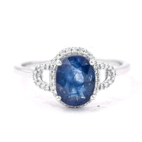 2.20 Ct Oval Mixed Cut Natural Sapphire 950 Platinum Ring