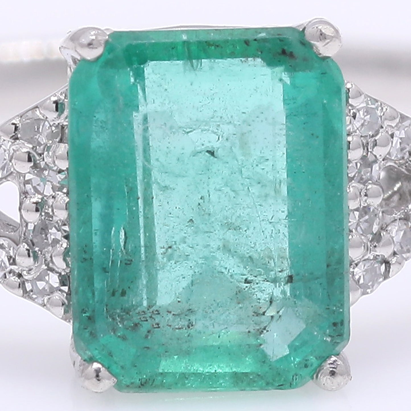 1.21 Ct Octagon Step Cut Natural Emerald 950 Platinum Ring