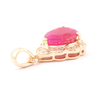 1.63 Ct Pear Ruby 9K Gold Pendant