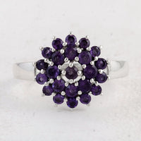 0.97 Ct Round Amethyst 925 Sterling Silver Ring
