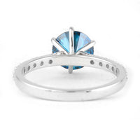 2.37 Carats Blue Lab Grown Diamond 14K Gold Ring