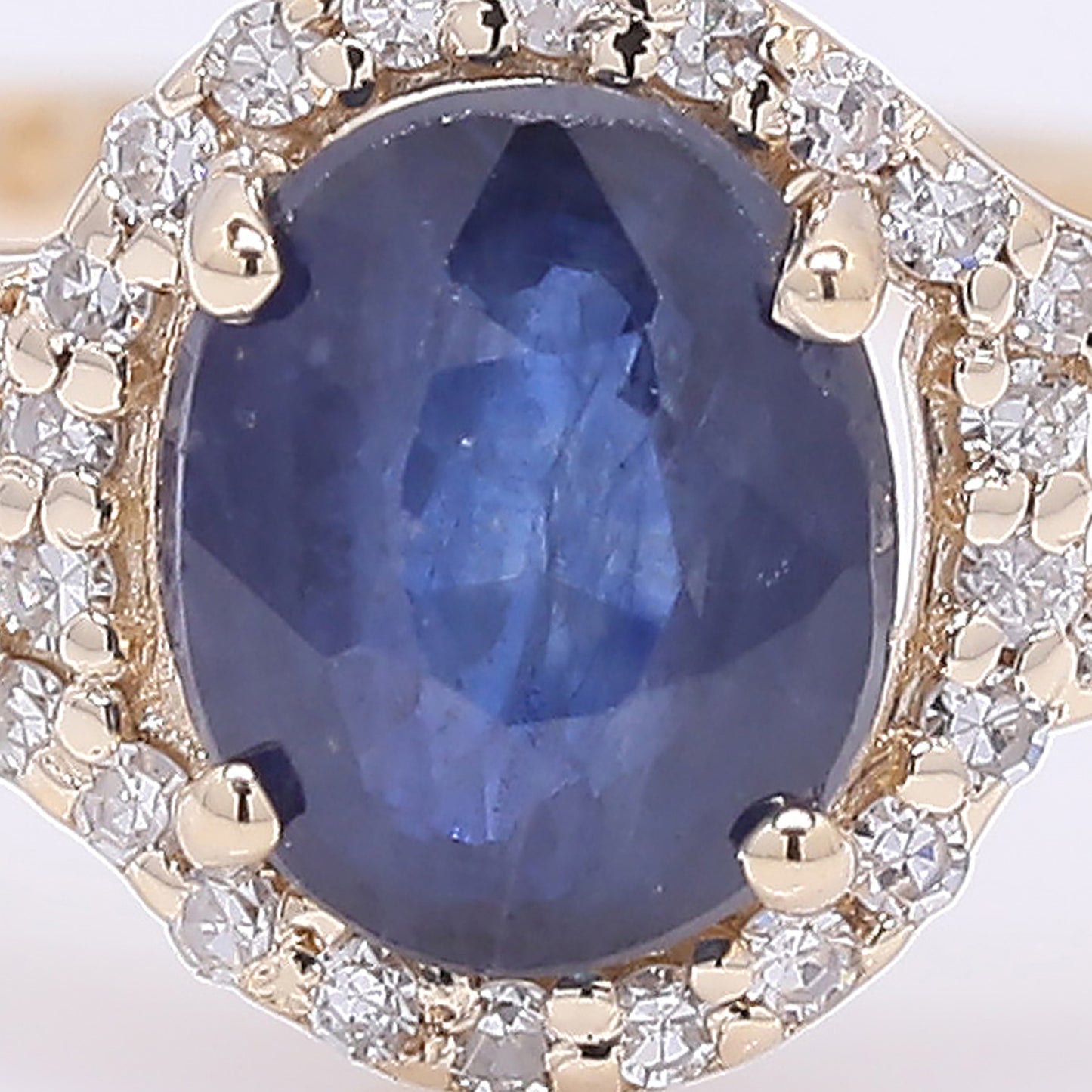 1.25 Ct Oval Mixed Cut Natural Sapphire 14K Gold Ring