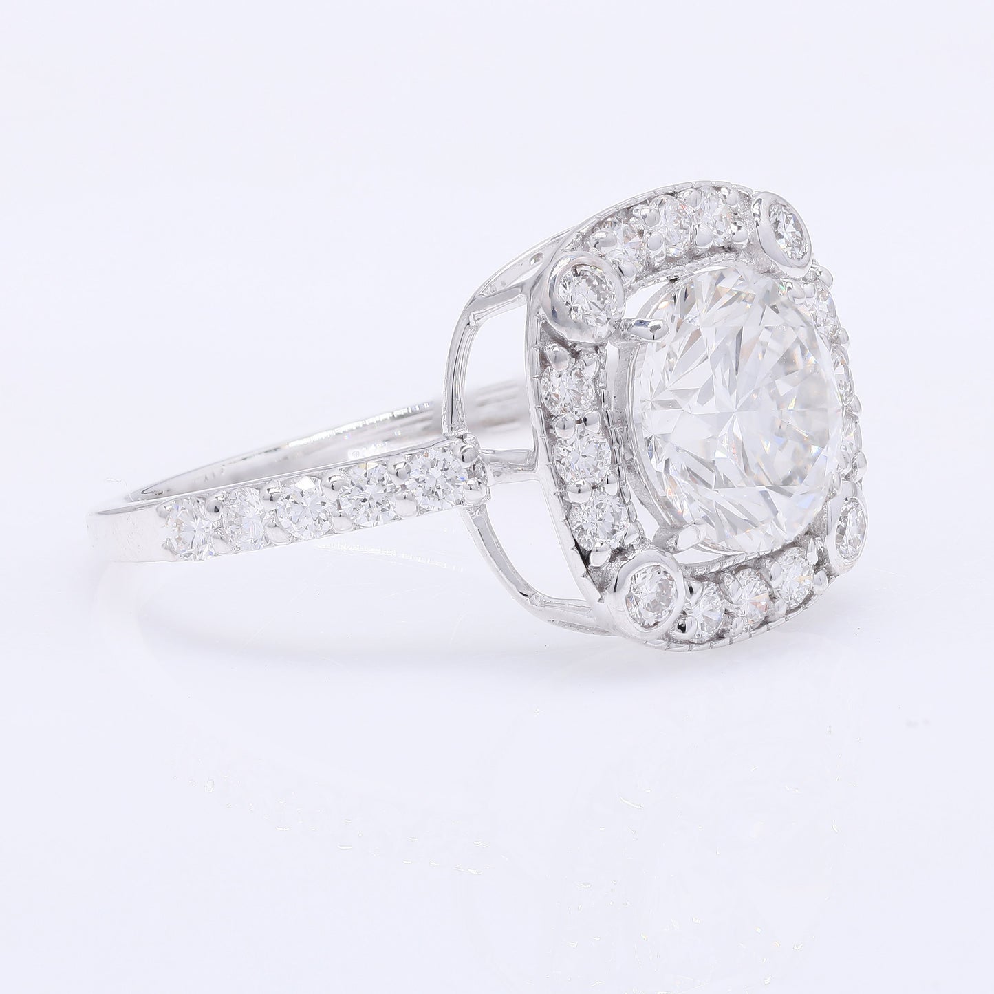 2.85 Carats Lab Grown Diamond 14K Gold Ring