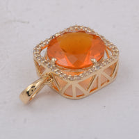 2.59 Ct Round Fire Opal 9K Gold Pendant