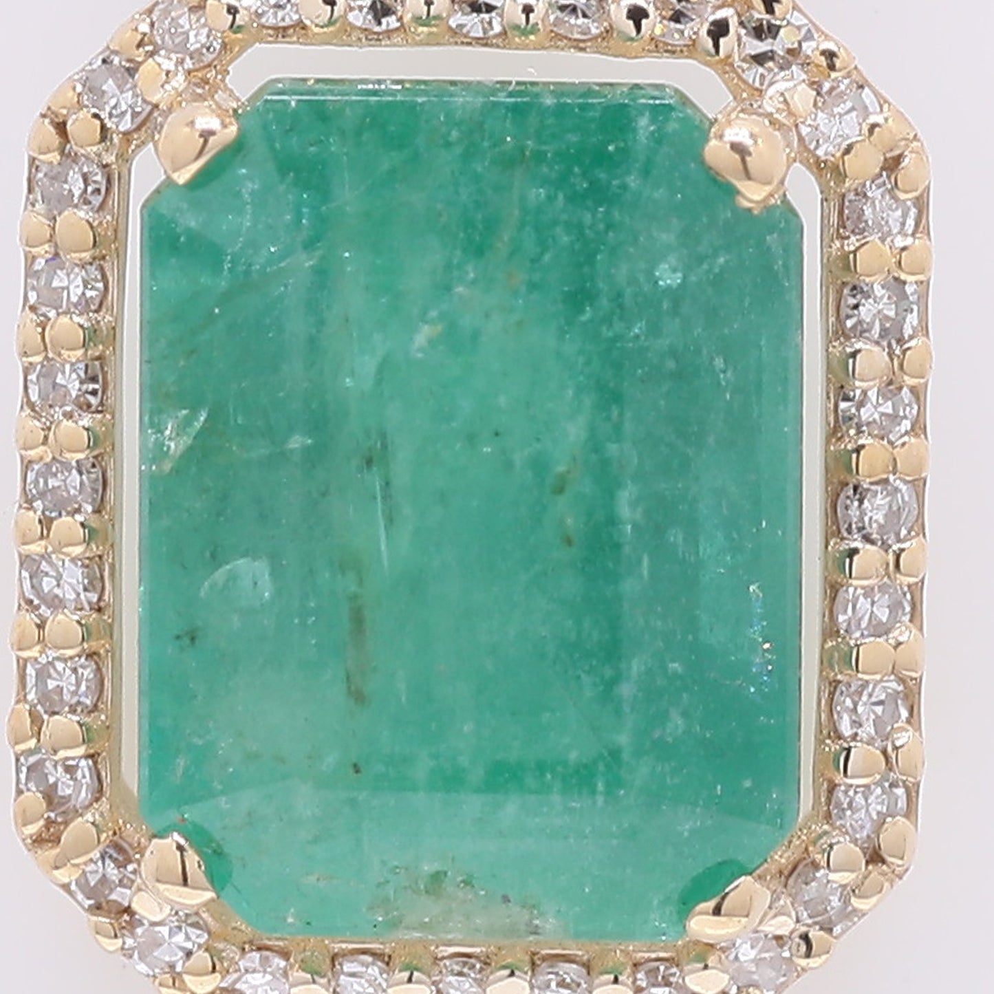 2.45 Ct Octagon Step Cut Natural Emerald 14K Gold Pendant