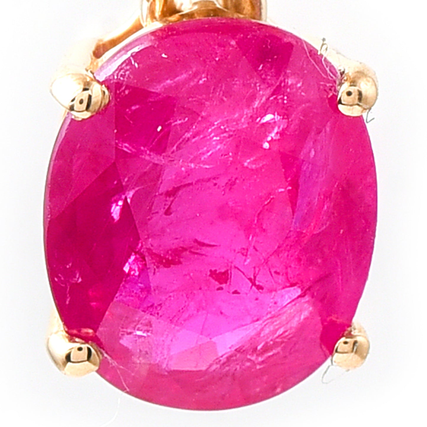 1.19 Ct Oval Ruby 14K Gold Pendant