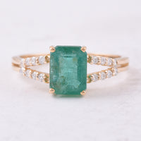 1.99 Ct Octagon Emerald 14K Gold Ring