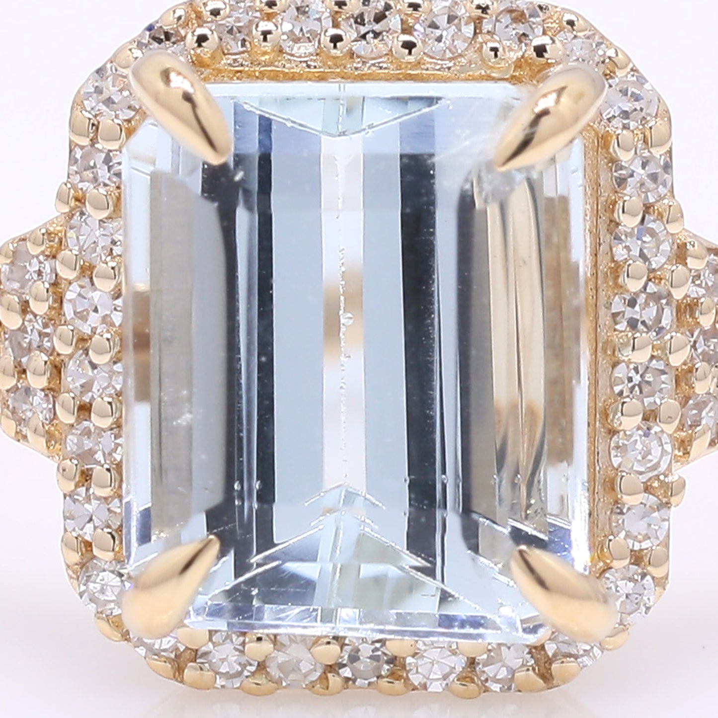2.18 Ct Octagon Step Cut Natural Aquamarine 14K Gold Ring