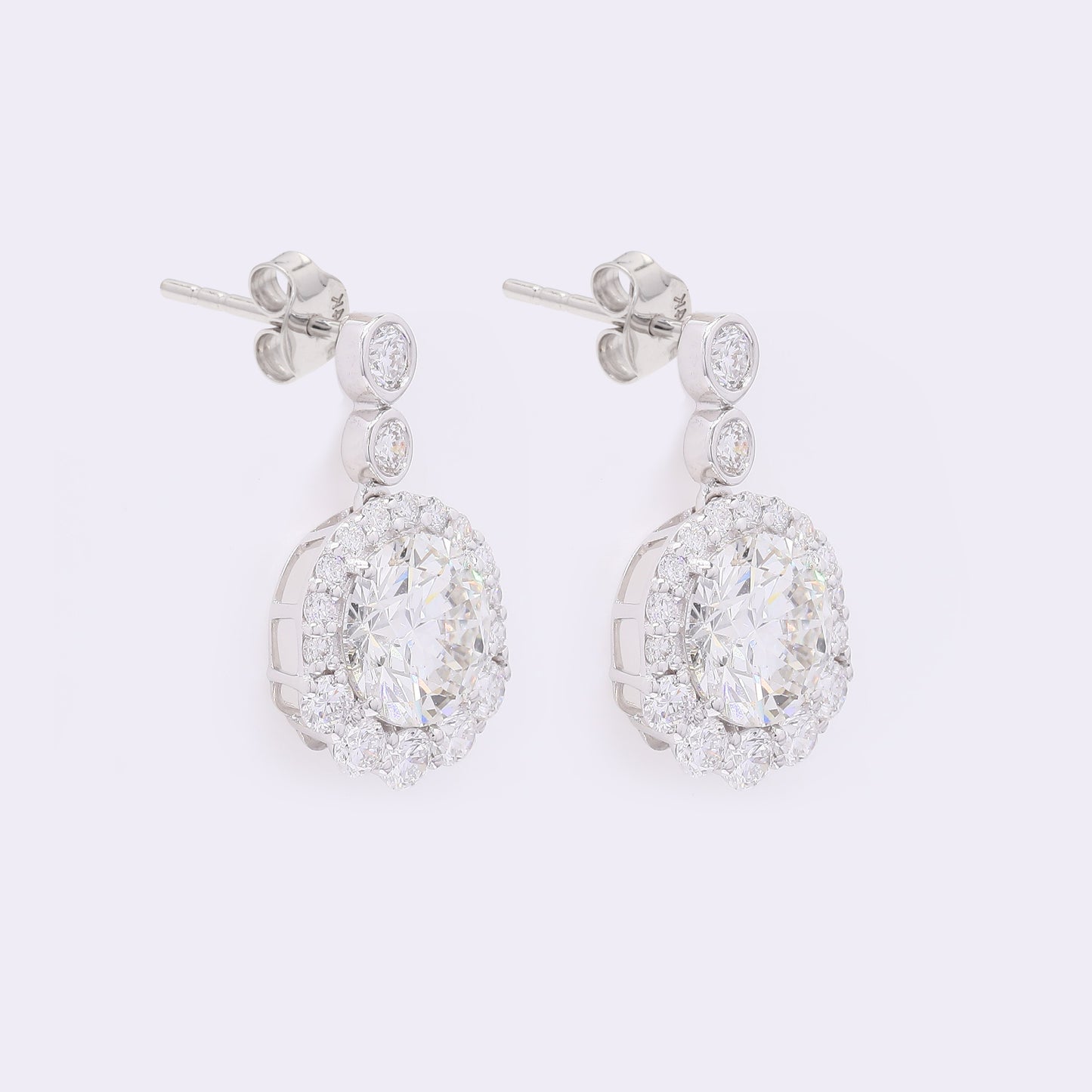 4.21 Carats Lab Grown Diamond 14K Gold Earrings